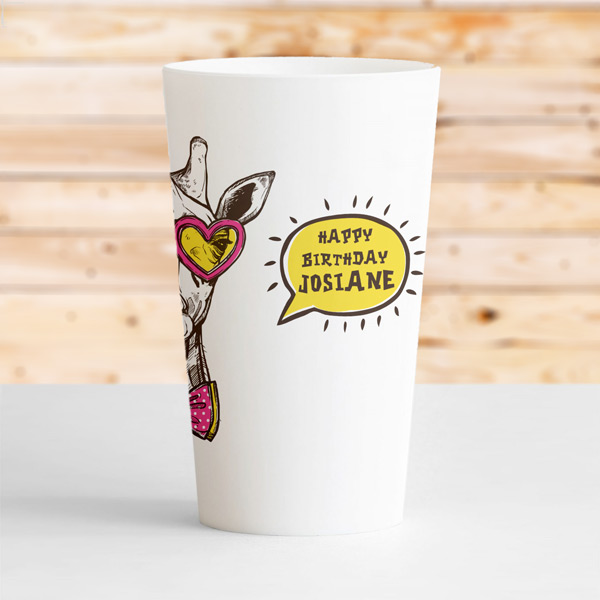 Gobelet anniversaire personnalisé - GIRAFE HIPSTER - Make Your Cup
